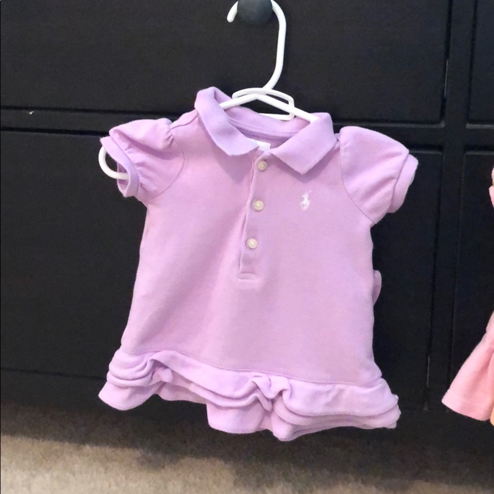 Ralph Lauren Baby purple dress+ diaper cover 3M